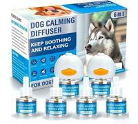Dog Calming Pheromones Diffuser 6 in 1 Kit Appeasing Pheromone Diffuser to Calm (2 Plug in+4 Pack 48ml Refill) for Anxiety Relief Reduce Aggression Fighting Barking Stress 120 Day Supply(Tasteless)