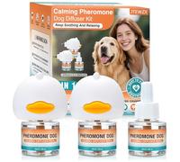 Dog Calming Pheromones Diffuser to Calm Pet 5 In 1 Advanced Kit Appeasing Pheromone Diffuser for Anxiety Relief (2 Plug in+3 Pack 48ml Refill) Reduce Aggression Fighting Barking Stress (Tasteless)