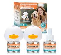 Dog Calming Pheromones Diffuser to Calm Pet 5 in 1 Advanced Kit Appeasing Pheromone Diffuser for Anxiety Relief (2 Plug in+3 Pack 48ml Refill) Reduce Aggression Fighting Barking Stress (Tasteless)