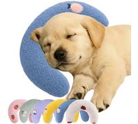 Dog Calming Pillow, U-Shaped Puppy Neck Pillow for Indoor, Soft Fluffy Pet Calming Pillows Cushion, Claw Cuddle Cat Toy, Improve Relief Sleeping Machine Washable (Blue)