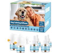 Dog Calming Plug In for Anxiety Relief , 6-in-1 Dog Calming Diffuser Pheromone Relaxants Therapet Diffuser, 120 Day Long Lasting Equipped with 2 Plug in + 4 Refills, Adapt for Dogs (Original Scent)