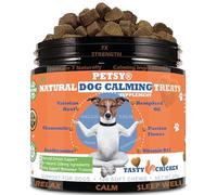Dog Calming Tablets that work CALMS Fear, Stress, Separation Anxiety, Travel Calming Dog Treats DAILY Dog Calming Chews TASTY Calming Tablets for Dogs CHICKEN Dog Calming Tablets Dog calming products