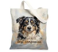 Dog Canvas Tote Bag for Women, Realistic Artistic Brush Patterns Fur None Brown Washable Reusable Everyday Tote Bag Ideas for Outdoor Travel Workday Reading 13x15 Inch