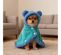 Dog Cape Blanket, Cat Cape Blanket, Pet Capes Blankets with Snap Buttons, Cute Soft Comfortable Pet Cold Weather Coat Wraps with Hood (D, M)