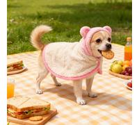 Dog Cape Blanket, Cat Cape Blanket, Pet Capes Blankets with Snap Buttons, Cute Soft Comfortable Pet Cold Weather Coat Wraps with Hood (C, L)