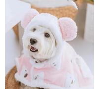Dog Cape Blanket, Cozy Pet Blanket for Dogs and Cats, Winter Warm Bear Style with Ears, 2-Pack
