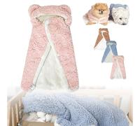 Dog Cape Blanket, Pet Cape Blanket, Cute Soft Comfortable Pet Cold Weather Coat Wraps with Hood, Daily Wear Comfortable, for Small Medium Dogs and Cat (Pink,Small)