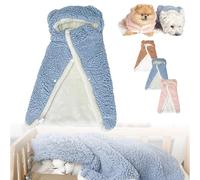 Dog Cape Blanket, Pet Cape Blanket, Cute Soft Comfortable Pet Cold Weather Coat Wraps with Hood, Daily Wear Comfortable, for Small Medium Dogs and Cat (Blue,Small)