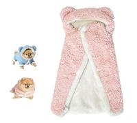 Dog Cape Blanket, Pet Cape Blanket for Dogs & Cats, Hooded Cape Pet Blankets, Soft Warm Flannel Hooded Dogs Coat Wrap with Snap Buttons, For Indoor Relaxing & Outdoor Walks (Pink,Small)