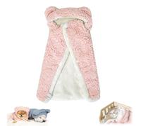 Dog Cape Blanket, Soft Comfortable Cotton Hoodie, Warm Winter Blanket Cape with Snap Buttons, Coat Wraps with Hood for Dogs and Cats (Pink,L)