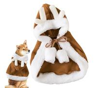 Dog Cape Costume, Christmas Clothes with Deer Antlers - Cape Clothes for Kitten | for Small and Medium Dogs Puppies Pet Winter Holidays