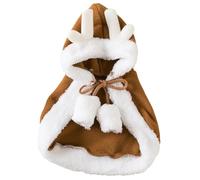 Dog Cape Costume - Christmas Clothes with Deer Antlers - Warm Cape For Puppy | For Pets Small And Medium Dogs Puppy Kitten For Christmas Parties And Large