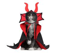 Dog Cape Costume, Dog Vampire Costume | Dog Halloween Cloak and Hat - Dog Halloween Cloak and Hat Witch Clothes for Small Medium Dog Cat Puppy Devil Costume Pet Cosplay