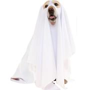 Dog Cape, Dog Ghost Costume Adorable Funny White Cape Polyester Halloween Costume 27.6in for Party, Trick or Treat