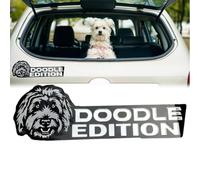 Dog Car Badge Laser Cutting Car Emblem,3D Dogs Badge Rated Car Emblem,Dog Edition Car Badges,Badge Sticker for Car, Motorcycle, Boat Exterior Decoration (Doodle)