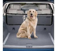 Dog Car Barrier Escape-Proof, 116cm Wide Car Dog Guard for 3rd Row Seats & Cargo, Durable Cargo Area Dog Car Guard Trunk Barrier with See Through Net Mesh for Small Sized SUV & Vehicles Or Hatchback