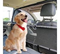 Dog Car Barrier Escape-Proof, 56" Wide Divider for 2nd 3rd Row Seats & Cargo Area, Durable Back Seat Gate Trunk Barrier with See Through Net Mesh for Trucks, Large SUV & Full Sized Vehicles