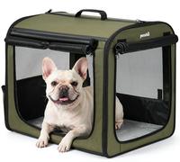 Dog Car Carrier LightWeight 61×45×52cm, Foldable Dog Carrier, Green | Easy to Assemble, Portable and Breathable Pet Carrier, Suitable for Indoor and Outdoor Use, Dog Travel Crate with Curtain