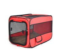 Dog Car Crate for Jaguar I-PACE (X590 2018-2025 2026),Foldable Pet Travel Carrier With Seatbelt Pocket,Breathable Oxford Cloth Dog House For In-Car And Outdoor Use,Red