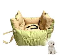 Dog Car Seat Bed with Safety Leash - 2-in-1 Functionality | Washable Dual-Sided Travel Dog Bed with Storage Pocket for Indoor and Outdoor Comfort