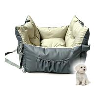 Dog Car Seat Bed with Safety Leash - 2-in-1 Functionality | Washable Dual-Sided Travel Dog Bed with Storage Pocket for Indoor and Outdoor Comfort
