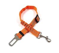 Dog Car Seat Belt -Adjustable Elastic Bungee, Strong Durable Dog Car Harness - 360 Degree Swivel Attach Won't Twist, Reflective, Easy to Use (ORANGE)