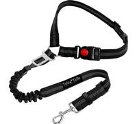 Dog car seat belt | New Tale Tails Adjustable Pet Headrest Seatbelt and Dog Car Safety Harness | Pet Restraint with Elastic Nylon Bungee Buffer (Black)