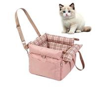 Dog Car Seat Booster, With Side Storage Pockets | Adjustable Lock-buckle Shoulder Straps, Safety Tether Hook, Non-Slip Bottom