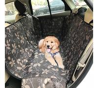Dog Car Seat Cover - Durable Scratch-Proof Pet Seat Protector for Cars, Trucks & SUVs | Waterproof, Non-Slip, Washable Rear Seat Cover with Mesh Viewing Window & Side Flaps (Coffee)