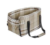 Dog Car Seat for Center Console, Portable Pet Carrier Bed with Built-in Leash & Magic Tape, Soft Puppy Car Booster for Small Dogs Up to 8Kg & Cats Up to 6Kg for Safe Travel