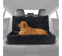 Dog Car Seat for Large Dogs Under 100LBS - Pet Booster Back Seat Bed with Safety Tethers & Storage Pocket, Removable Washable Travel Safety Car Accessory Only for Car Back Seat (Black)