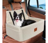 Dog Car Seat for Medium Dog,Pet Car Seat for Dogs Under 60 lbs or 2 Small Dogs,Detachable & Washable Dog Booster Car Seat,Multi-Functional Dog Sofa Cushion with 2 Safety Belts (White)