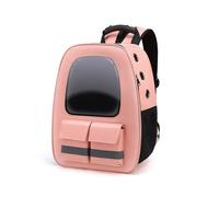 Dog Car Seat For Small Dogs Cats 3D Transparent Window Backpack Pets Bags Space Capsule Breathable Portables Travel(Pink)