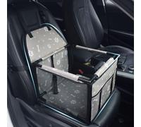 Dog Car Seat for VW Golf 8 MK8 GTI GTD R ClubSport CS, Waterproof Pet Dog Car Seat Booster Carrier, Comfortable and Safe Fully Removable/Washable,E/Grey Bone