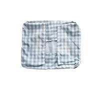 Dog Car Seat Four Seasons Universal Small And Medium-sized Pet Kennel Imitation Cotton Linen Pad Removable And Washable Plaid Printing Dog Seat Car(Green changing set,M 60x50x20)
