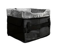 Dog Car Seat - Portable Washable Plush Booster Bed,Cat Car Seat with Storage Pockets | for Under 25 Lbs Vehicle Travel Back Front Center Road Trip Winter