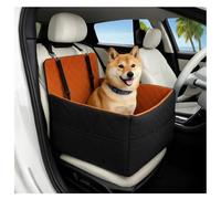 Dog Car Seat Up to 35lbs with A Storage Pocket for 2 Small Dogs Fully Detachable and Washable Pet Car Seat Soft Fabic (Black-Brown, 35 lbs)