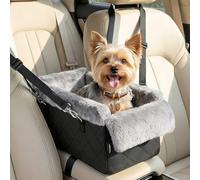 Dog Car Seats for Small Dogs,Center Console Dog Car Seat with Non-Slip and Strong Support,Anti-Collapse Portable Pet Bed for Puppies with Soft Cushion Safety Belt, Small Dogs, Cats Under 12 LBS, Black