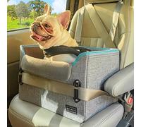 Dog Car Seats for Small Dogs, Puppy Stable Pet Car Seat for Car with Clip-On Leash, Fleece Liner Perfect for Small Pets Up to 25lbs (Black and Yellow)