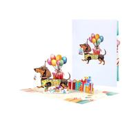 Dog Card | Dog Birthday Greeting Card - 3D Creative Postcard for Women Men Children Adults Girls Mothers