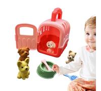 Dog Care Playset - 8pcs Pretend Pet Grooming Cage Toy Set, Educational Role Play Puppy Carrier Kit | Interactive vet clinic learning toy for kids ages 3+, PP dog care accessories set for boys