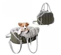 Dog Carrier Bag, Adjustable, Shoulder Strap, Pet Carrier, Cat Bag, Travel Bag, Camping, Bag, Olive, 38 x 24 x 28 cm