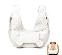 Dog Carrier Bag up to 10 kg, Hands-Free Dog Bag for Small Dogs with Adjustable Strap, Front Dog Backpack for Walks, Outdoor Activities & Excursions (White)