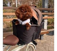 Dog Carrier For The Back Of A Bicycle, Canvas Carry Bag, Foldable, Bicycle Frame Bag, 360° Visibility，Easy To Install