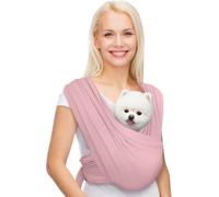 Dog Carrier Front Facing Sling, Hands Free, Premium Cotton, Pink | Size Adjustable, Reduces Back Pain, Safe and Soft, S-L Size Range