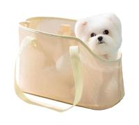 Dog Carrier Hnadbag for Small Dogs Cat, Summer Breathable Mesh Beach Bag Dog Pets Carrier Soft Sided Collapsible Outdoor Travel Puppy Carrier (Yellow, L)