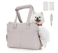Dog Carrier, Pet Carrier, Soft Soft Sided Folding Cats Carrier for Small Medium Cats Puppies up to 15 Lbs, Washable Breathable Puppy Carrie Carrier for Outdoor Travel(Large Gray)