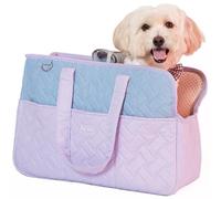 Dog Carrier Purse - Collapsible Pet Travel Bag for Small Dogs,Cats & Puppies - Soft-Sided Cat Carrier Pet Tote with Shoulder Straps & Multiple Storage Pockets-All Season Style(Purple&Blue)