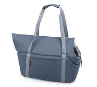 Dog Carrier Purse for Small and Medium Dogs & Cats, Portable Pet Travel Bag, Soft Shoulder Carrier for Puppies, Imitation Denim, Size M, 38 x 28 x 28 cm