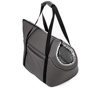Dog Carrier Purse for Small and Medium Dogs & Cats, Portable Pet Travel Bag, Soft Shoulder Carrier for Puppies, Grey (Minky), Size L, 42 x 29 x 33 cm